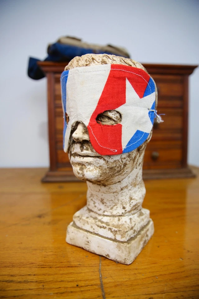 Disfraz de Halloween Vintage Carnaval Mardi Gras Máscara Estrellas Rayas Bandera Americana Foto 3 de 4