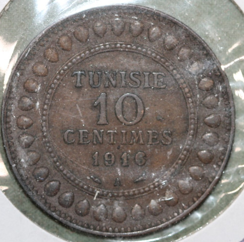 TUNISIA 1916 10 CENTIMES ~99 ¢ Tracked shipping