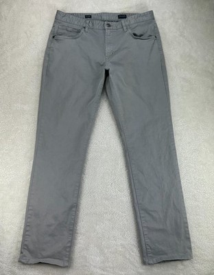 7 Diamonds Clifton Slim Pants Mens Straight Chino 34/32 Gray Stretch Flat Front
