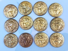 12 BRASS ART NOVEU MEDALLIONS PORTRAIT OF LADY 1 1/2 INCHES ROUND