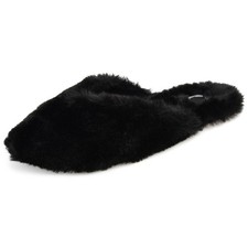 Journee Women's Faux Fur Sundown Slippers Black, 9