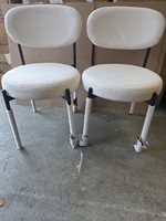set 2 Dining Chairs Velvet Padded Seat Metal Legs Breakfast Kitchen Office