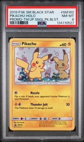 2019 POKEMON SM BLACK STAR PROMO TEAM UP SINGLE PACK BLISTERS PIKACHU-HOLO PSA 8