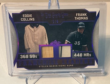 2025 LEAF IN THE GAME USED FRANCHISE LEADERS EDDIE COLLINS FRANK THOMAS 6/6 (BE)