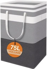 Large Collapsible Laundry Basket 75L Waterproof Freestanding