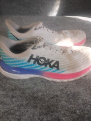 HOKA Mach 5 Men s Running Shoes Size 10 White Teal Blue Pink Lightweight Trainer