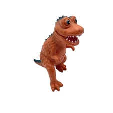 GREENBRIER INTERNATIONAL Toy Dinosaurs Big Eyes Orange T Rex Rare 5”