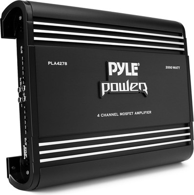 2000W 4-Channel Car Stereo Amplifier - Bridgeable MOSFET Power - Bass Boost Cont
