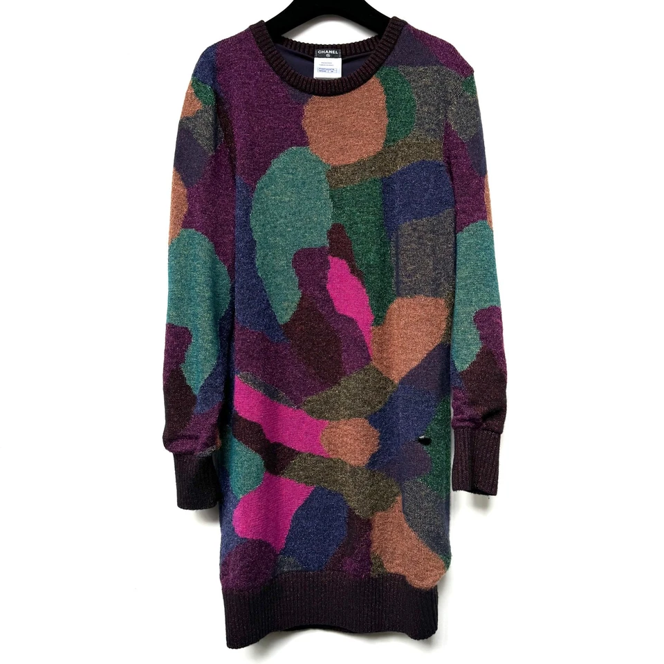 Vestido Suéter Túnica Tejido Mohair Lana Geométrica Otoño 2012 Chanel 12A Talla 38 6 Foto 4 de 4