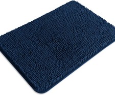 Navy Blue Bathroom Rugs   Absorbent  Washable Bath Mat Non-Slip Thick Soft