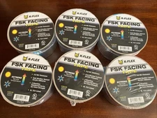 Lot 6 K-Flex FSK Facing Tape Aluminum Pipe Insulation 4.8 MIL THICK 150 ft x 3”