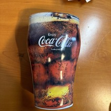 COCA COLA Glass Shaped Tin Vintage Rare Collectible Coke Box COCA COLA TRADEMARK