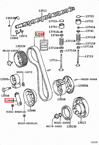 Genuine Toyota LandCruiser HZJ79 HZJ78 HZJ76 1HZ 4.2 Diesel Timing Belt Kit - Picture 13 of 16
