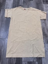 Free People Beach Slub Neutral  T-shirt Dress Pockets Beige Medium