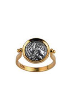 Anello Dea Atena, anello con moneta placcato oro
