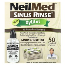 NEILMED Sinus Rinse Kit with Xylitol antibacterial wash cold flu nasal allergies