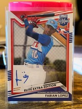 Fabian Lopez 2022 Panini Elite Extra Edition On-Card Auto #220 DPL/Miami Marlins