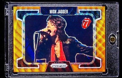 Mick Jagger ROLLING STONES RARE REFRACTOR ORANGE WAVE PRIZM INVESTMENT CARD SSP