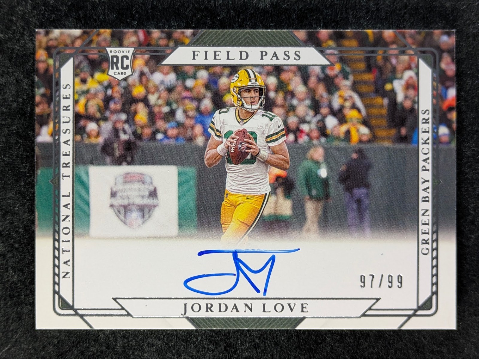 2020 Panini National Treasures JORDAN LOVE 97/99 RC On Card Auto Field Pass SP