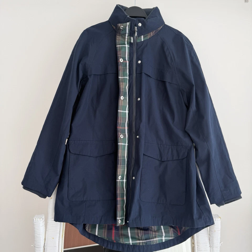 Pendleton Jacket Womens XXL Navy Overcoat Canvas Rain Coat Parka Lined Hooded - Image 2 of 4