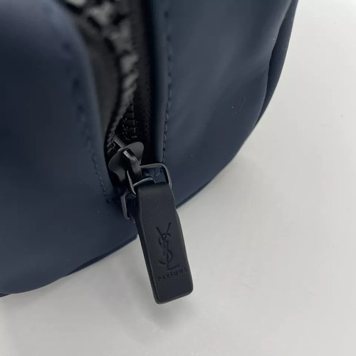 Yves Saint Laurent YSL Parfums Y Etui schieferblau Kunstleder Reise Dopp Tasche - Bild 14 von 18