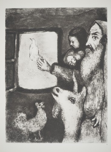 Marc CHAGALL: Noah Lässt Die Taube, Signierte Heliogravur, 1956 - Bild 1 von 10