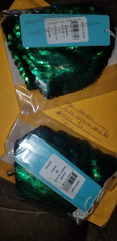 СОВЕРШЕННО НОВЫЙ BEACH BUNNY БИКИНИ СИРЕНА ПЕСНЯ БЛЕСТКИ ЗЕЛЕНЫЙ БОЛЬШОЙ 2ШТ НАБОР ВСЕХ РАЗМЕРОВ - Изображение 3 из 4