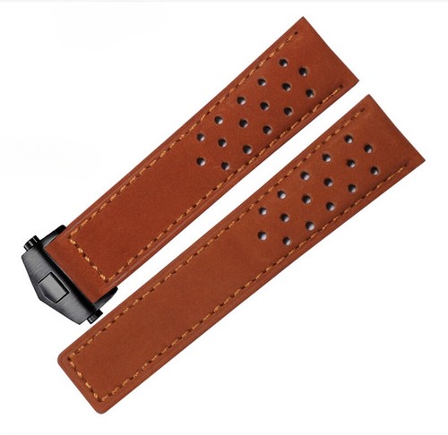 Brushed Cowhide Genuine Leather Watch Band Straps Mens 20 22 24mm Fits Tag Heuer - Picture 18 of 18