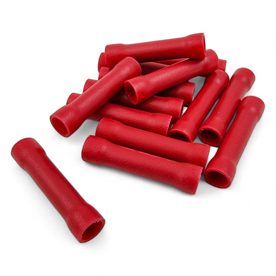 Insulated Straight Butt Connectors Electrical Crimp On Terminals Wire Cable