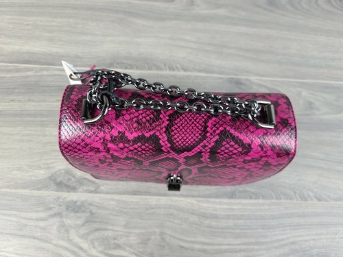 Rebecca Minkoff Crossbody Embossed Leather Love Too Handbag Dark Raspberry Pink - Picture 6 of 9