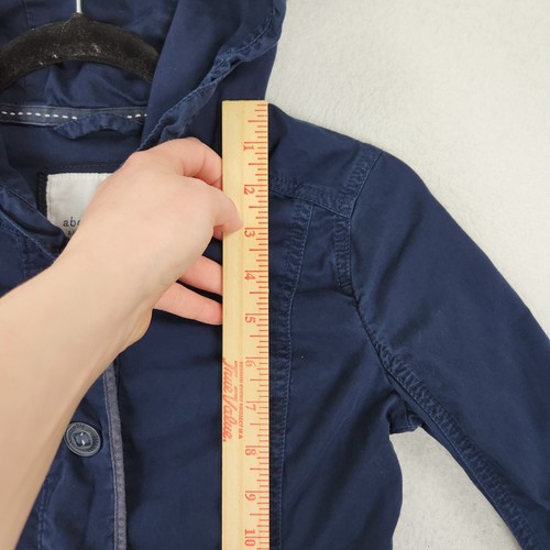 Abercrombie Fitch Jacket Girls Medium Navy Blue Hooded Adirondack Heritage Kids - Picture 5 of 13