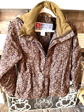 Sims Womens Ski-snowboard Jacket With Removeable Hood Brown With Tan Design