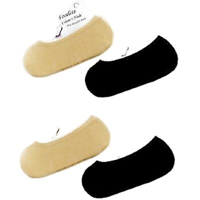 1 x Footlets Nude / Black Womens Footlet Sockettes Sockette Stockings Socks - Picture 1 of 7