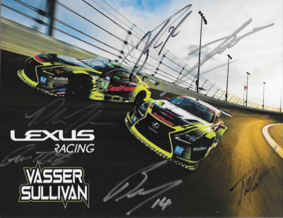 SIGNED 2023 HAWKSWORTH,KIRKWOOD,TELITZ +3 ''LEXUS RACING'' IMSA LE MANS POSTCARD