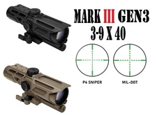 VISM GEN3 3-9X40 Illuminated Mark III QR Weaver Tactical Rifle Scope