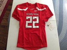 NWT Texas Tech #22 Under Armor VORTEX SEWN Football Jersey SZ L - Cool
