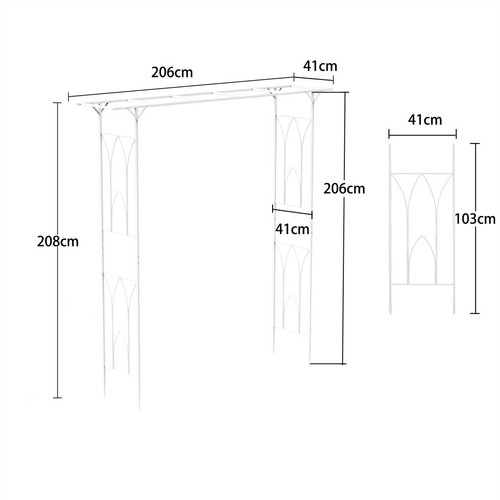 Metal Garden Heavy-Duty Arch Arbor Trellis Archway for wedding Climbing Plants - Picture 14 of 14