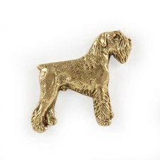 Schnauzer - Vergoldete Brosche, eleganter Hundeschmuck, einzigartige Brosche der