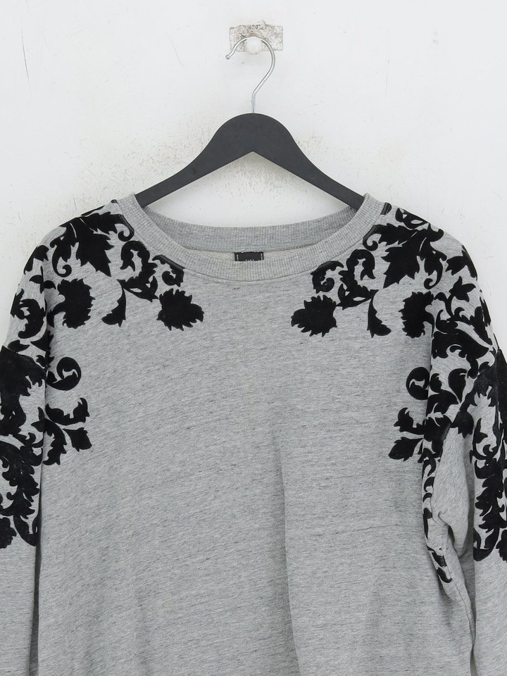 Zara Women's Hoodie L Grey Cotton with Polyamide, Polyester Pullover eBay