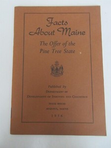 Vintage 1956 Booklet Facts About Maine the Offer of the Pine Tree State guide