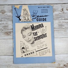 1957 Stockholm Guide Cinema Events Shopping Mamma tar Semester Sweden with Map