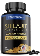 SHILAJIT (50% FULVIC ACID)  60 COUNT | USA MADE | 85+ TRACE MINERALS