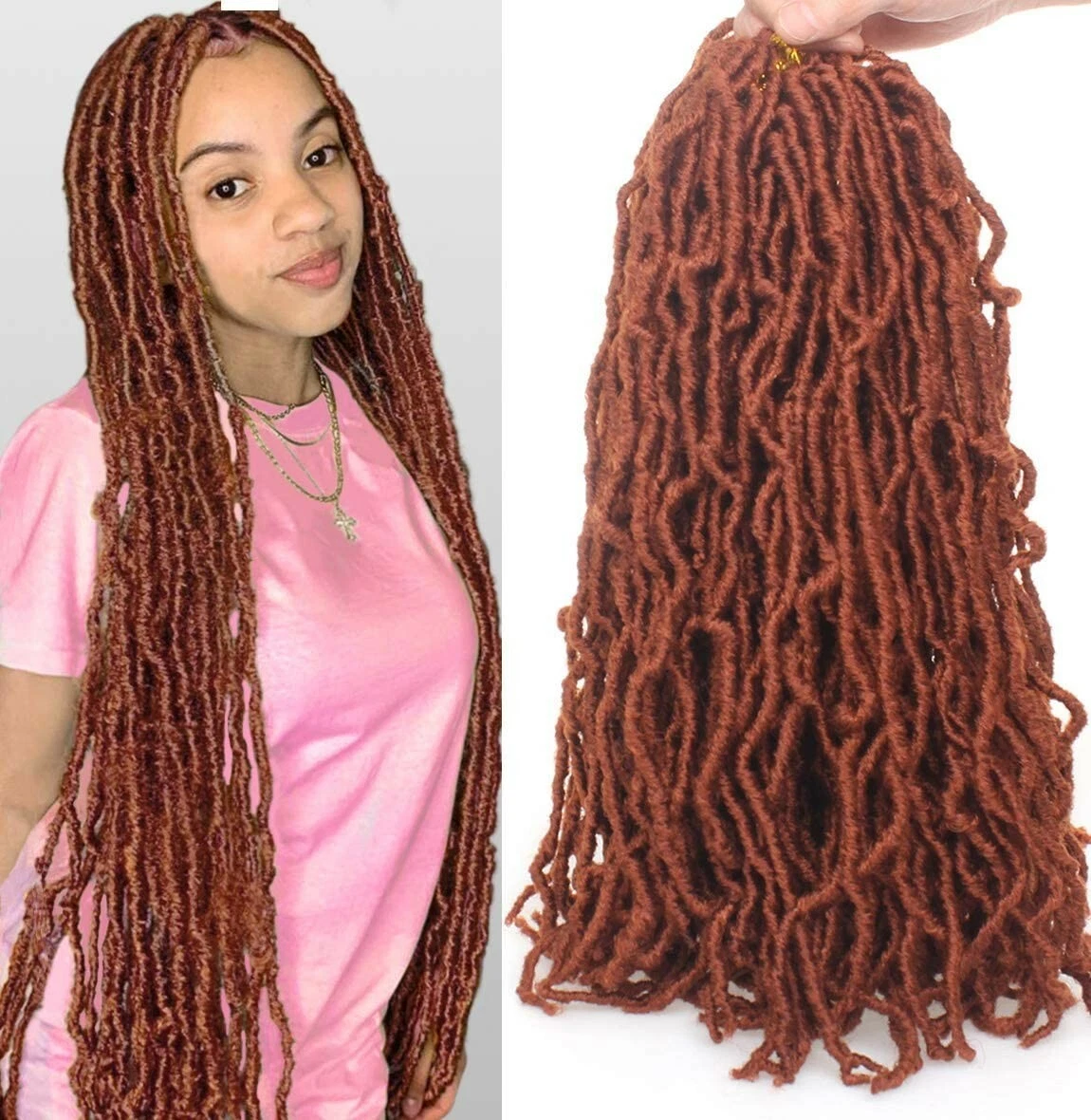 6pck 18 Inch Soft Locs Crochet Braids Hair Curly, color #350. I7