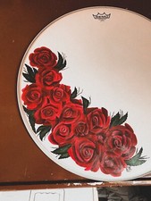 Hand Painted Remo Ambassador Coated 22in Bass Drumhead