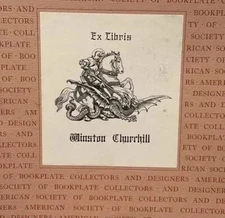 Ex Libris 1939 Bookplate Churchill Year Book American Society Bookplates Rare