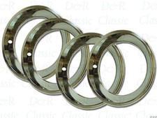15 X 7 Trim Rings Rally Wheel 4pc Stainless Steel Set Camaro Chevelle Nova