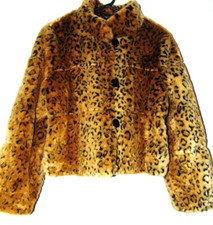 Madison Womens Faux Fur Jacket Faux Fur Leopard Stroller Fur Shawl Sz M Nwtgs