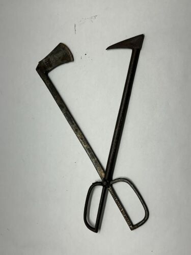Antique Ice Block Tongs Chipper Axe Pick Multi-Tool - L.T. Seaver Boston 1880s