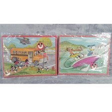2 Walt Disney Mickie Mouse Donald Duck Dumbo frame-tray puzzles Jaymar