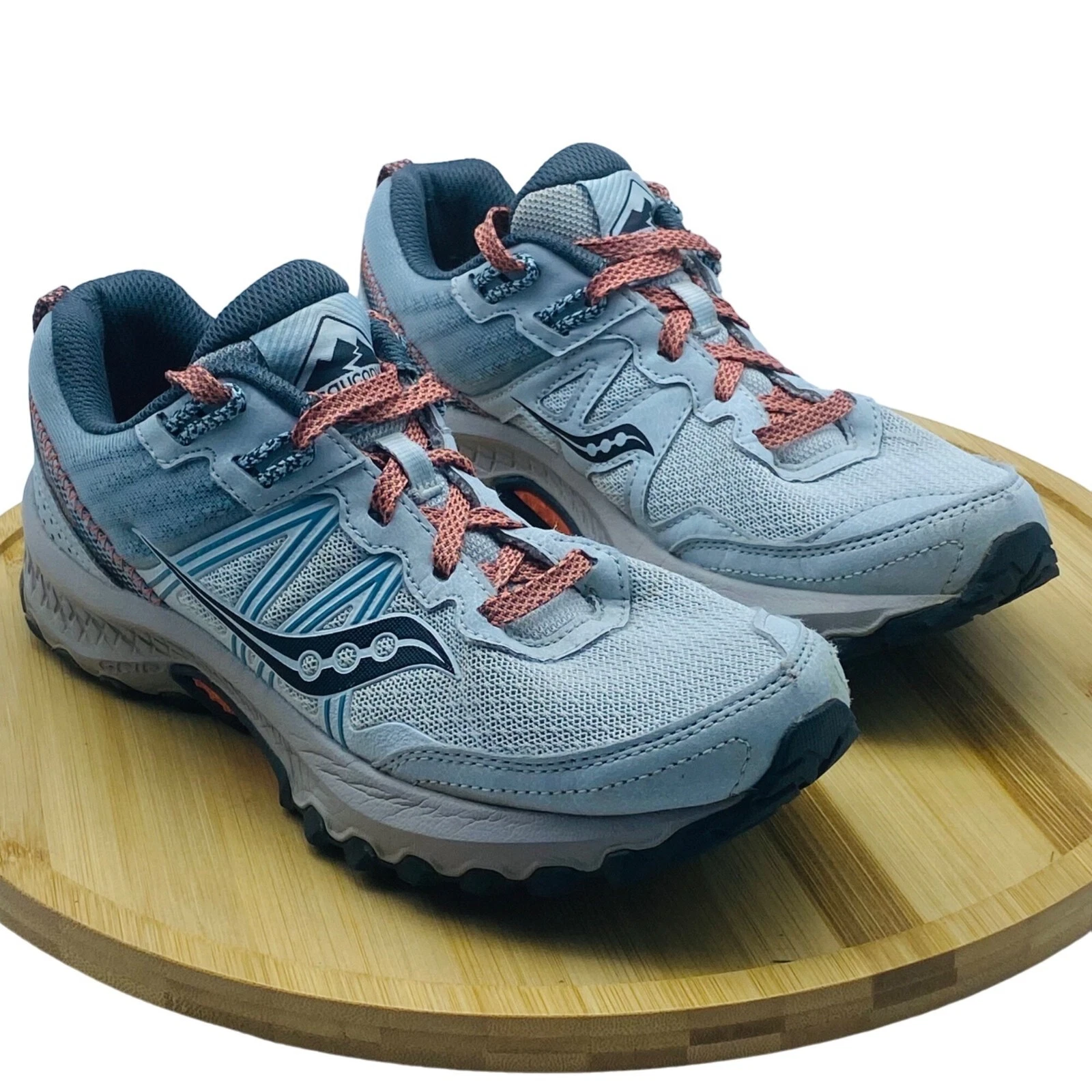 Saucony Trail Hiking Sneakers Women Size 6.5 006-LX Gray Orange Style #10584-2